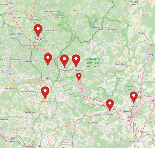 Hier sind wir tätig